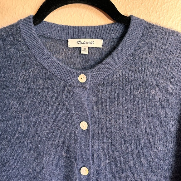 MADEWELL Ribbed Alpaca Blend Crewneck Cardigan - Picture 4 of 7